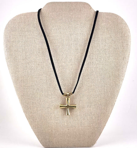Gold Cross Short Necklace - Unisex