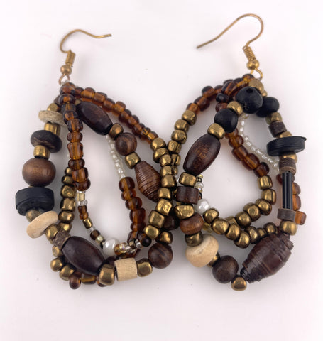 Tanzanian beaded Cascading Earrings