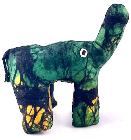 Forest Green Tie-n-Dye Stuffed Toto Elephant (Tembo)