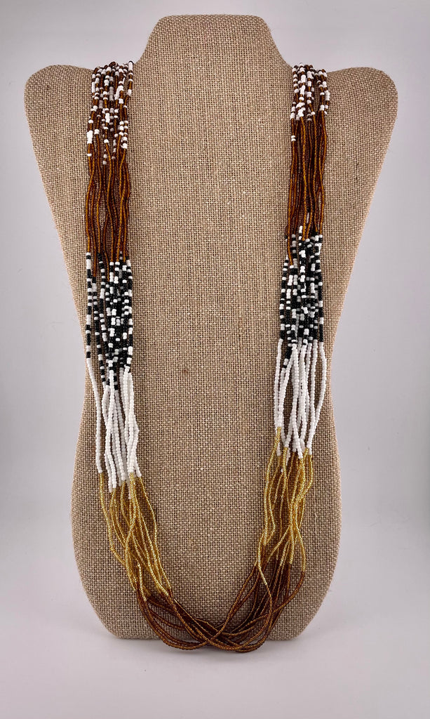 Safari Seed Bead Cascade Necklace