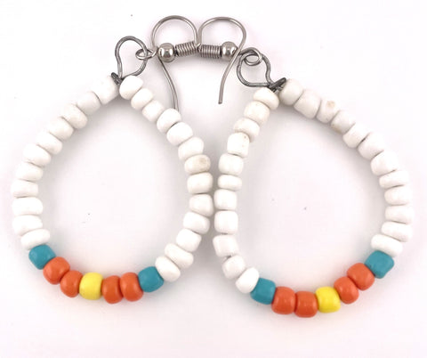 Diani Beach Seed Bead Teardrops -  White/Red/Yellow/Turquoise
