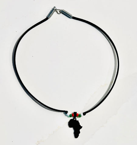 Africa Heart Leather Choker