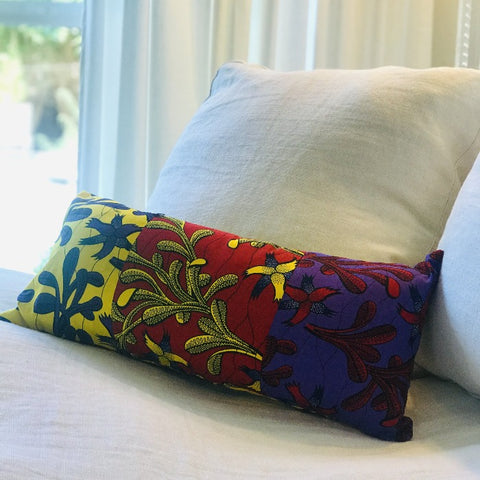 African Kanga Fabric Long Pillow