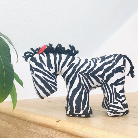 Fabric Stuffed Zebra (Punda)