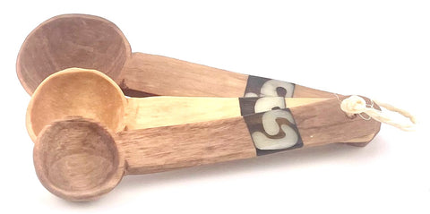 Olive Wood/Bone Measuring Spoon Set