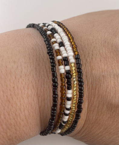 Safari Collection Seed Beads 5-Wrap Bracelet