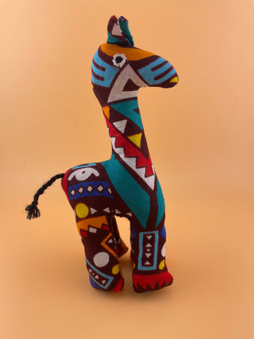 Kanga Fabric Stuffed Toto Giraffe (Twiga)