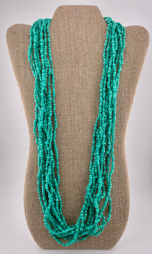 Turquoise Seed Bead  20-Strands Necklace
