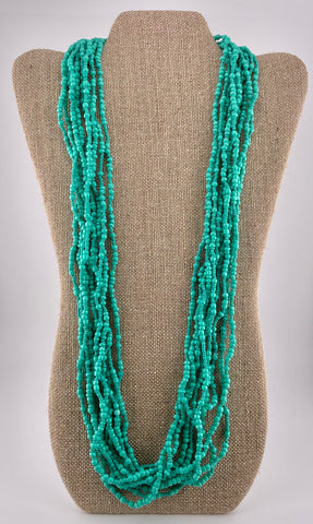 Seed Bead 10-Strands Necklace - Turquoise