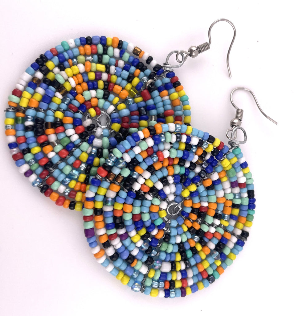 Maasai Multi Color Seed Bead Earrings