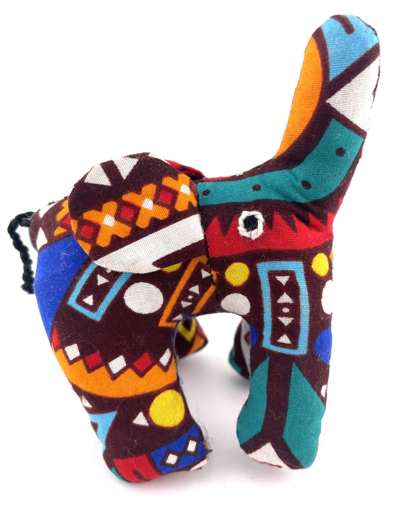 Toto Tiny Stuffed Elephant (Tembo) African Colorful Fabric