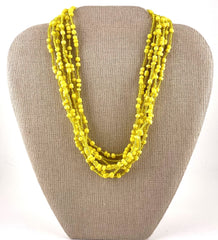 Sunshine Yellow & Gold Seed Beads Short Necklace