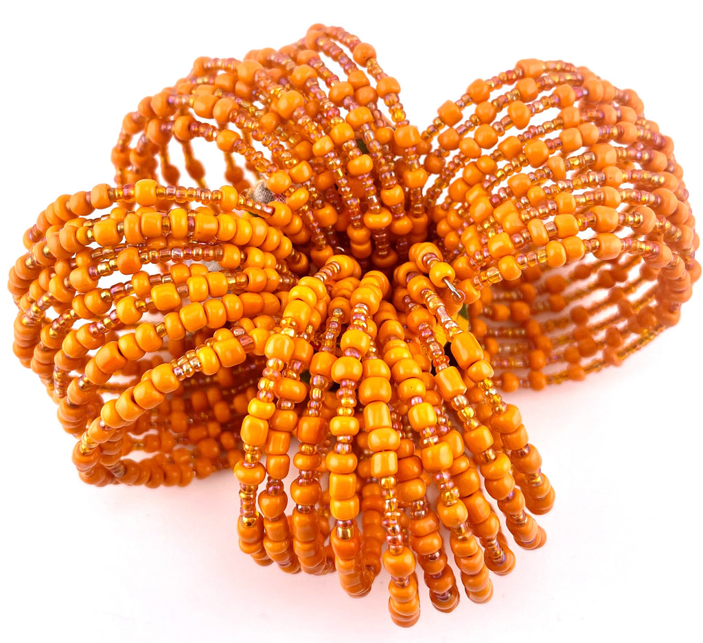Orange Seed Bead Napkin Rings