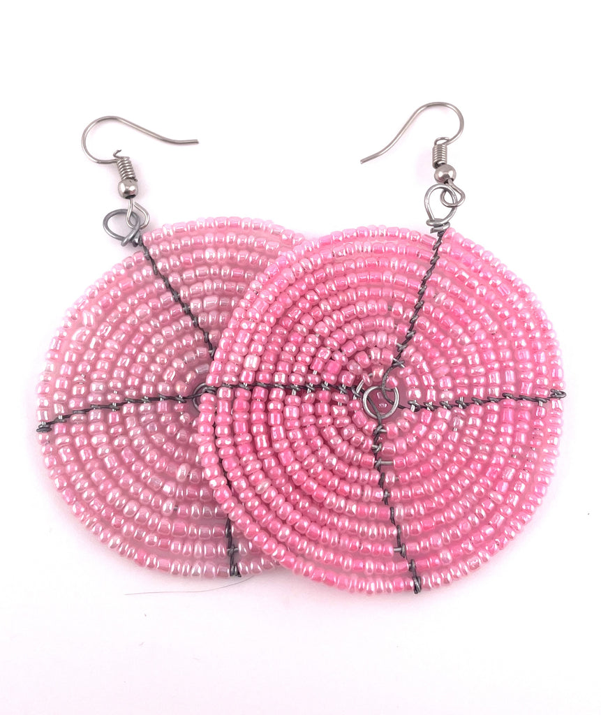 Maasai Pink Seed Bead Earrings