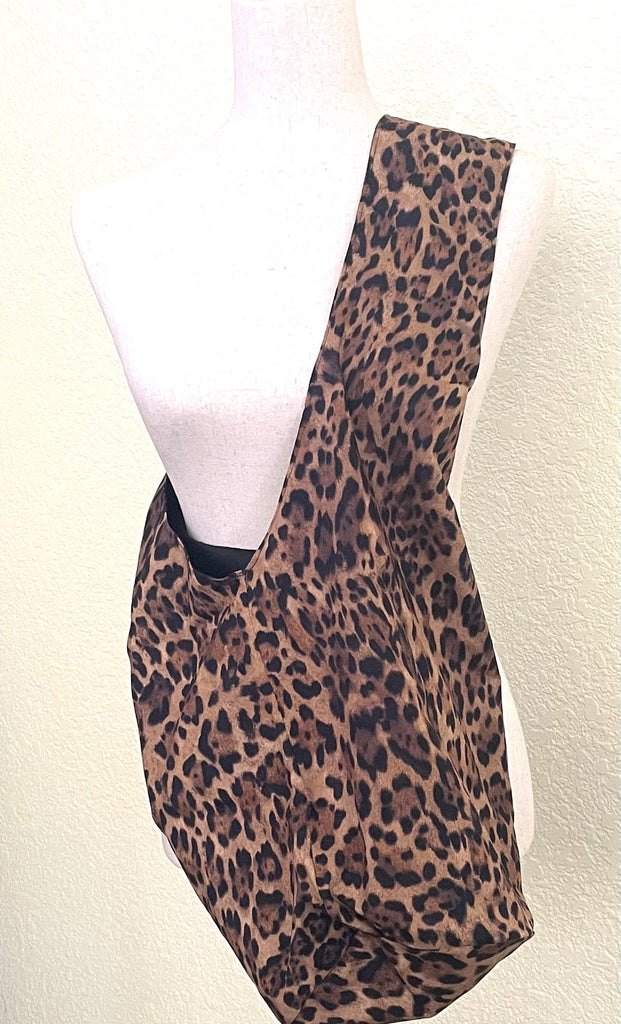 Cross-Body Leopard Print Fabric Bag
