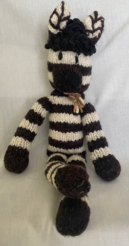 Knitted Stuffed Zebra