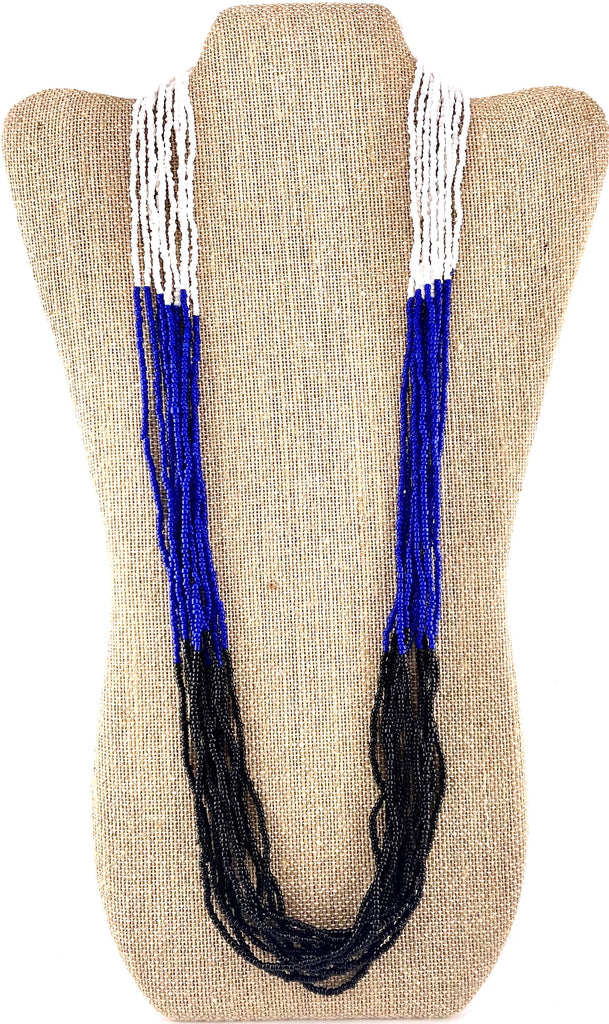 African Night Seed Bead 10-Strands Necklace