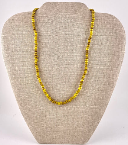 Mustard Wood Bead Necklace