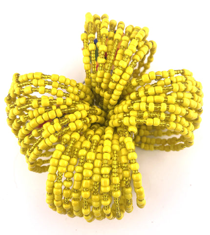 Sunshine Yellow Seed Bead Napkin Rings