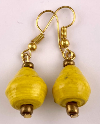 Yellow Paper Bead Single Drops