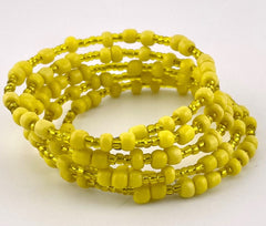Yellow Seed Bead Stretchy Bracelet