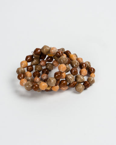 Paper Bead Wrap Bracelet - Brown Tones