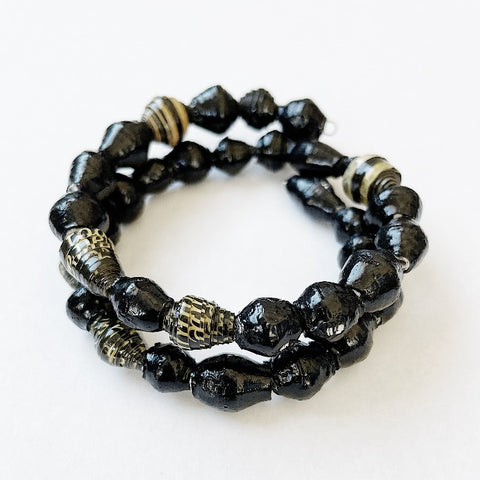 Black Eusie Paper Bead Wrap