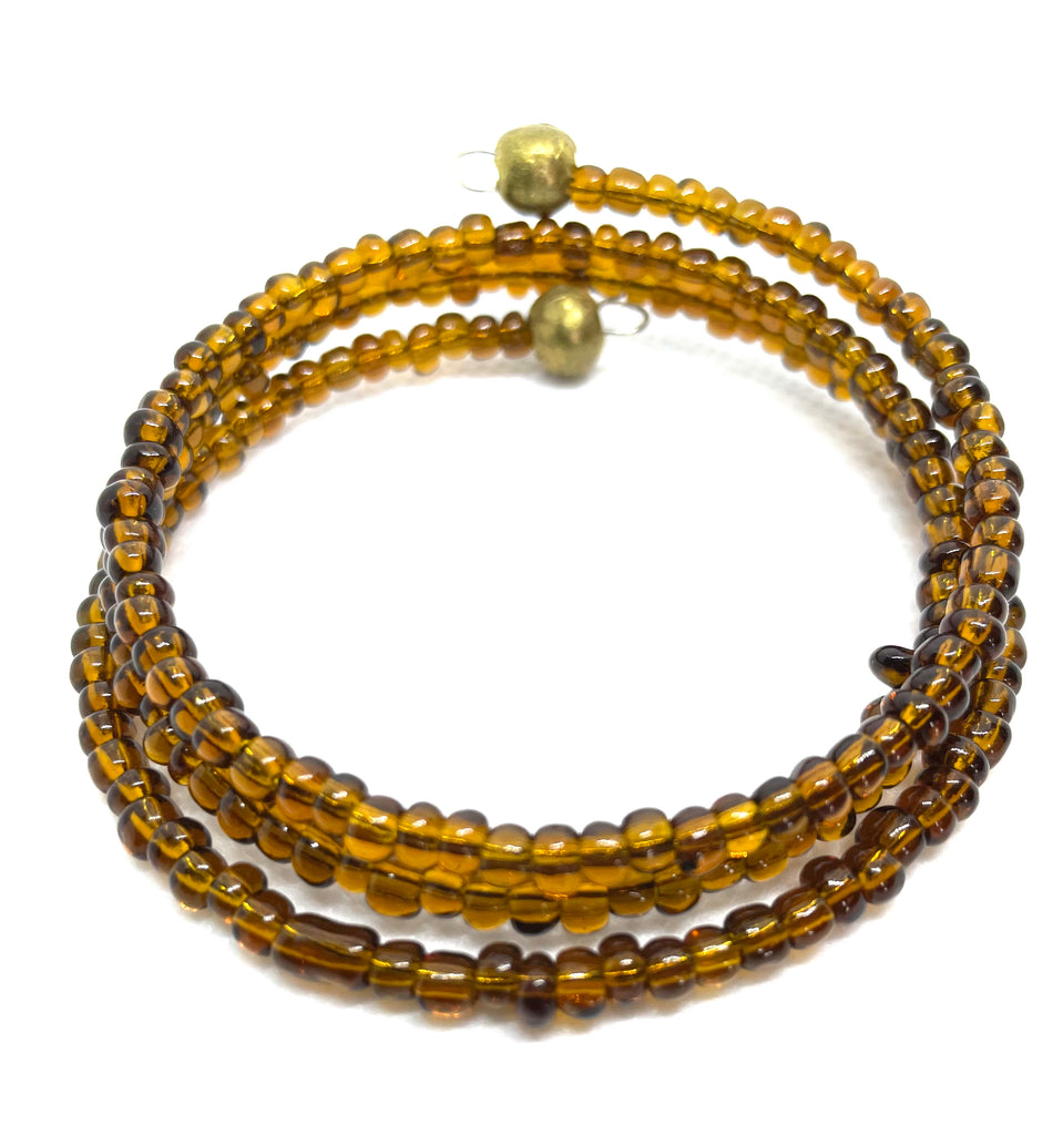 Copper Seed Beads 3-Wrap Bracelet