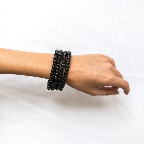 Wood 5-Wrap Coiled Bracelet - Midnight
